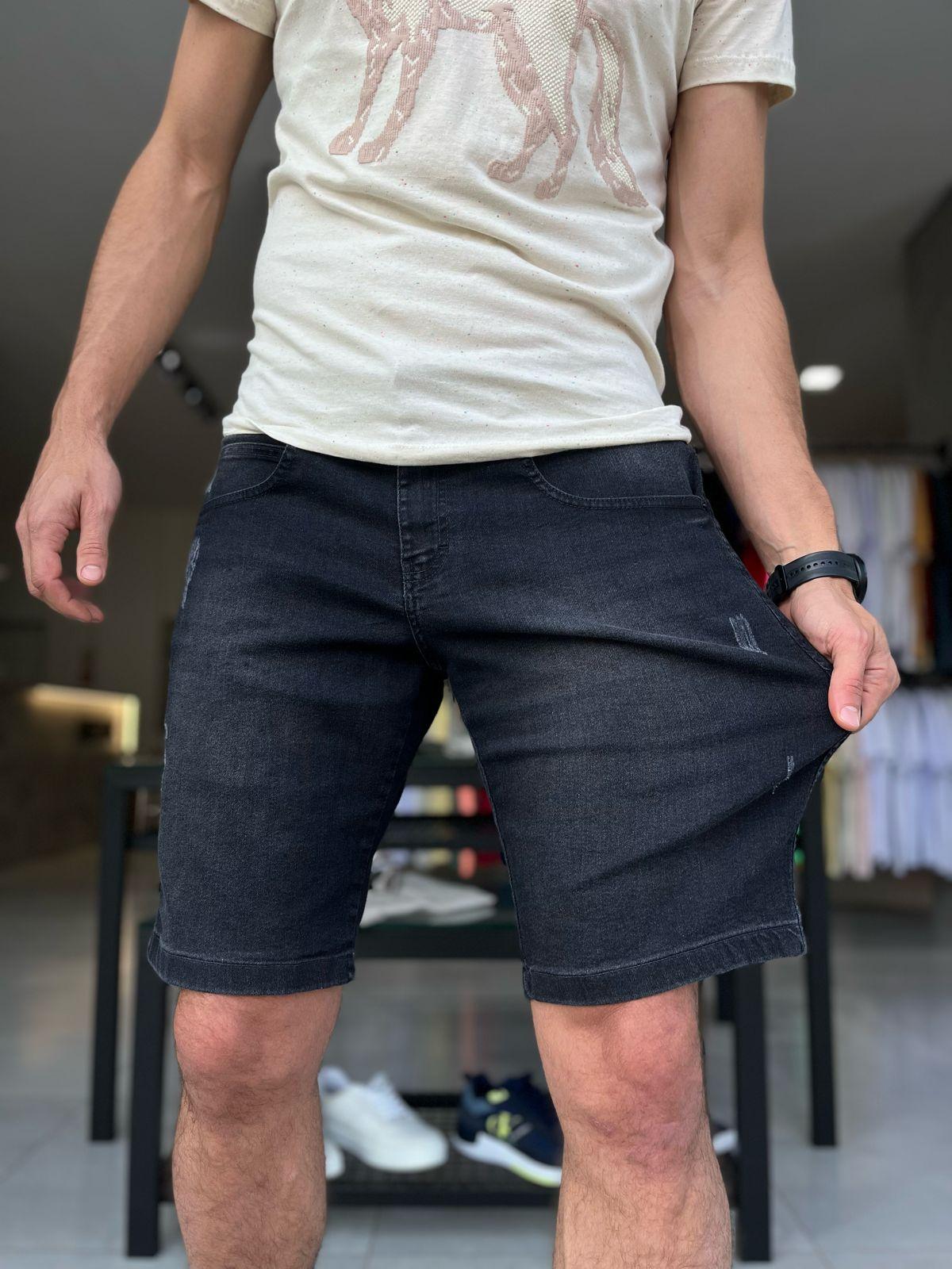 Bermuda Jeans Concept Ogochi Preta
